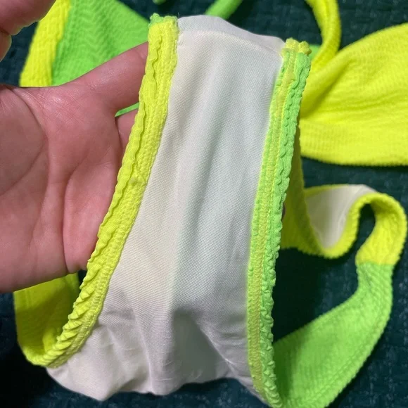 ❗️SOLD❗️Sherry Womens Bandeau High Waisted Bikini Neon M Set - Picture 5 of 8